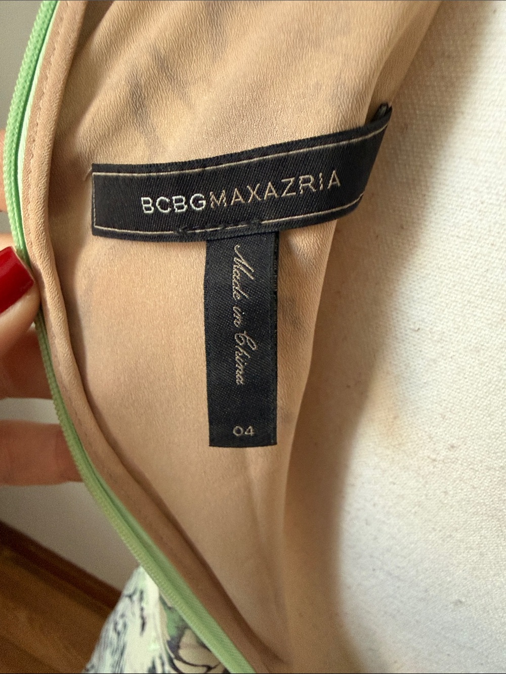 BCBGMaxAzria Light Sage Floral Lace-Trim Mini Dress - Picture 8 of 12